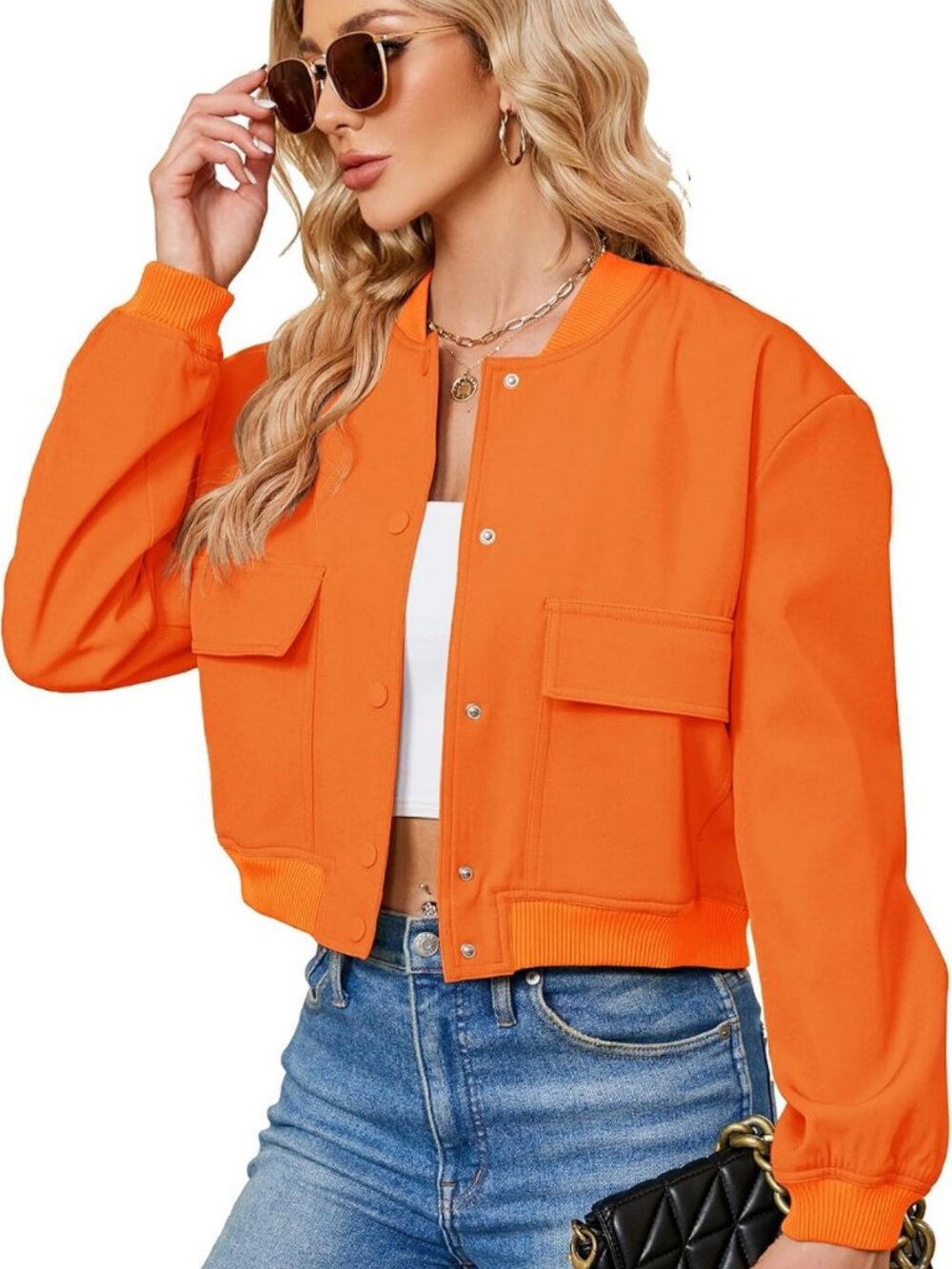 Trendy Women's Cropped Bomber Jacket - Casual Short Varsity Style 2026